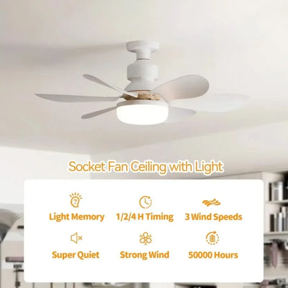 E27 with Remote LED 30W Ceiling Fan Light  Dimming Function  Suitable for Living Room Study and Home Use 85-265V