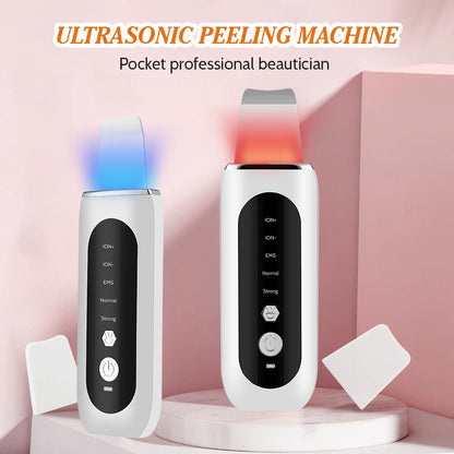 Ultrasonic Skin Scrubber Peeling Blackhead Remover Deep Face Cleaning Ultrasonic Ion Ance Pore Cleaner Facial Shovel Cleanser