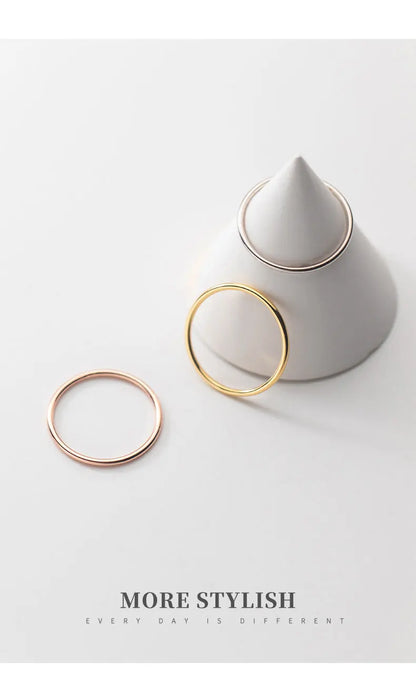 La Monada 45-59mm Plain Thin Women Ring 925 Sterling Silver Minimalist Rings For Women 925 Silver Finger Jewerly Rings Woman