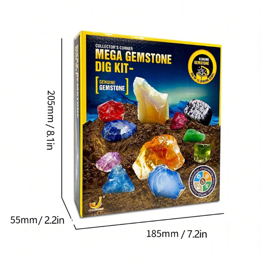 STEM Mega Gemstone Dig Kit-dig and discover gem stone crystal dig toy set child educational toy crystal mining kit Kids gift