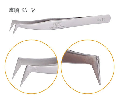 100% brand Stainless Steel anti-static eyelash tweezers superhard Eyelash Extension tool Best Quality Tweezer