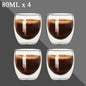 80ML Double Wall Glass Cup 1/12PCS Transparent Handmade Heat Resistant Tea Drink Whisky Wine Set Espresso Coffee Milk Mugs Gift
