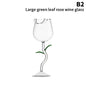 Rose-Shaped Red Wine Glasses Rose Shape Wine Glass With Colored Rose Leaves 150/400ml Rose Shaped Red Wine Goblet Cocktail Cup