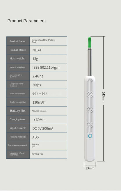 Visual Ear Wax Cleaner with Camera Safe Earwax Removal Endoscope with 5M Camera Luminous Otoscope Ear Cleaning Tools Ear Care