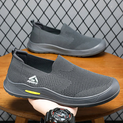 Men's Breathable Mesh Canvas Slip-On Shoes Anti-Odor Lightweight Soft Sole Casual Loafers Male Sneakers Summer cotton shoes
