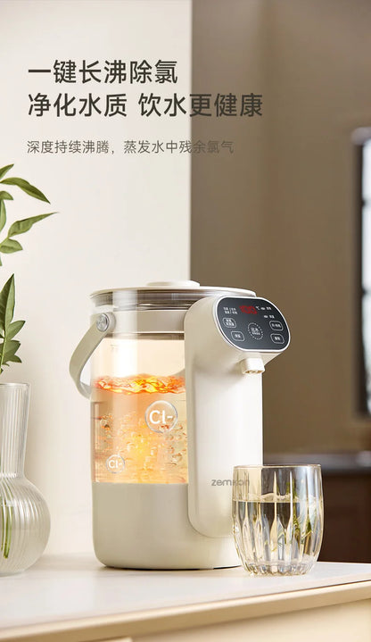 Instant Hot Water Dispenser with 12 Temperature Settings Touch Control Borosilicate Glass Tank Child Lock for Tea Coffee Use