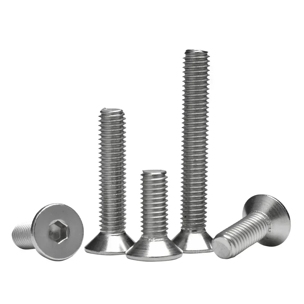 304 Stainless Steel DIN7991 Countersunk Head Hex Socket Screws Bolt Allen Thread Machine Metal Screws M2 M2.5 M3 M4 M5 M6 M8 M10