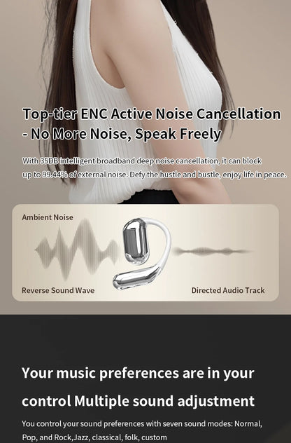 AI Translating Earbuds Real-time 144 Languages Translation Earphone Touch LCD Screen OWS Open Ear Wireless Headphone HiFi Stereo