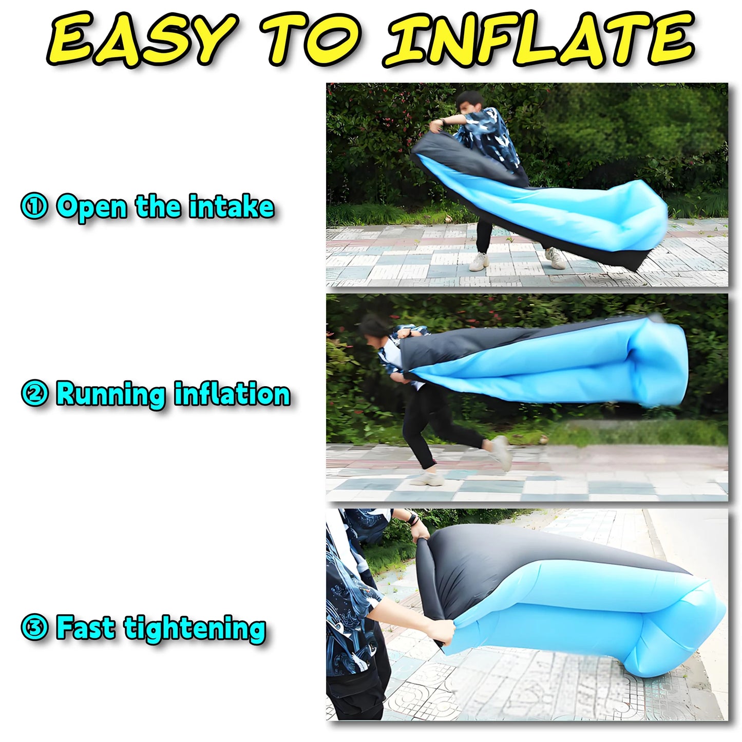 Inflatable Lounge Air Sofa Couch, Portable Beach & Camping Chair, Waterproof Couch for Picnics Hiking Outdoor Music Festivals