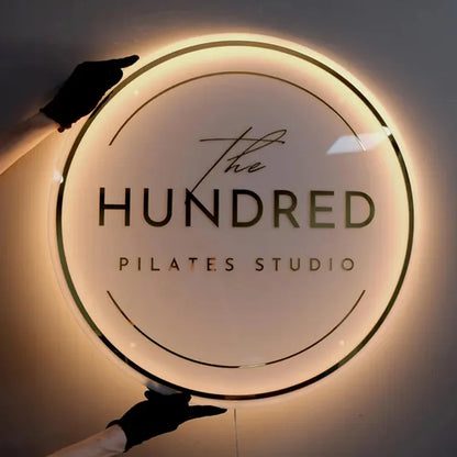Custom Acrylic Business Logo Sign RGB Backlit Metal LED Neon Light for Beauty Salon Nail Hair Studio Business Signage