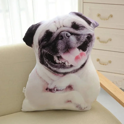 @@@NEW Hot 3D Cute Bend Dog Pillow 20CM Throw Lifelike Animal Funny Head Cosplay Favorite Toy Cushion Christmas Gift