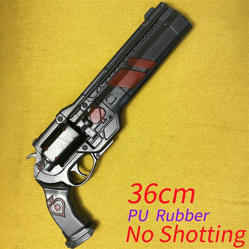 OW Gun Cosplay Angela Ziegler Mercy Angel Shock Gun Prop Weapons Model Safety PU Rubber Model Halloween No Shooting