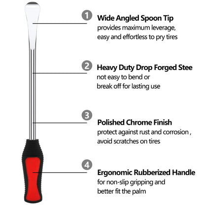 13 Pcs Motorcycle Tyre Repair Tool Spoons Set Rust-proof Motorbike Tire Changing Spoons Lever for Removing Small Mechanical Tyre
