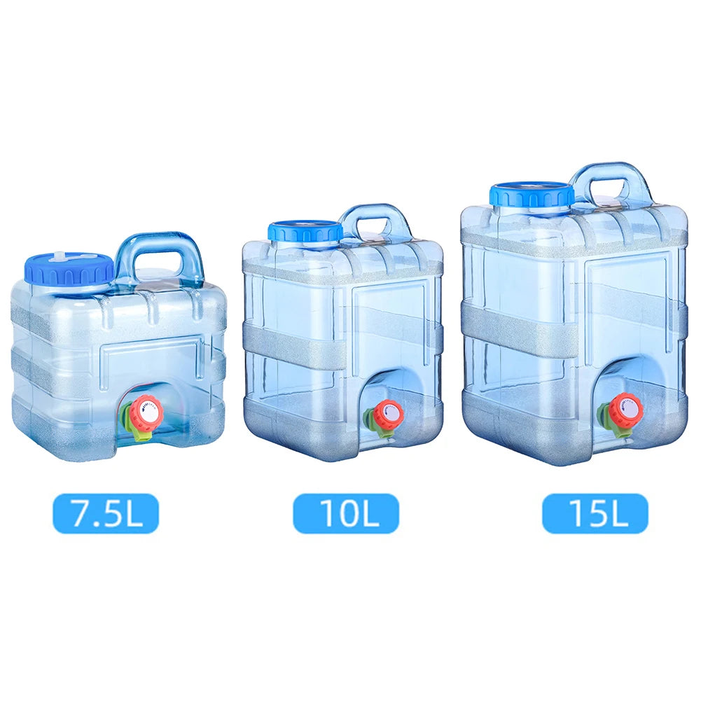 7.5/10/15L Water Carrier Tank Portable Water Storage Tanks Food Grade Large-Capacity with Faucet for Picnic Hiking