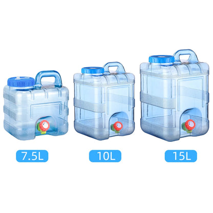 7.5/10/15L Water Carrier Tank Portable Water Storage Tanks Food Grade Large-Capacity with Faucet for Picnic Hiking