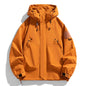 Windbreakers Men Hooded Jacket Zipper Coat Cargo Waterproof Black Bomber Camping Loose Thin Softshell Hooded Hiking Jacket