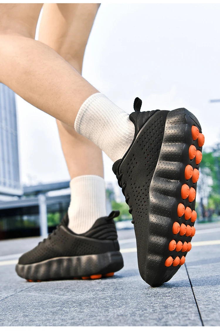 ClaWave Men Women Running Shoes Massage Particles Supercritical Cushioning Breathable Knit Sports Sneakers Non-slip Walking Shoe