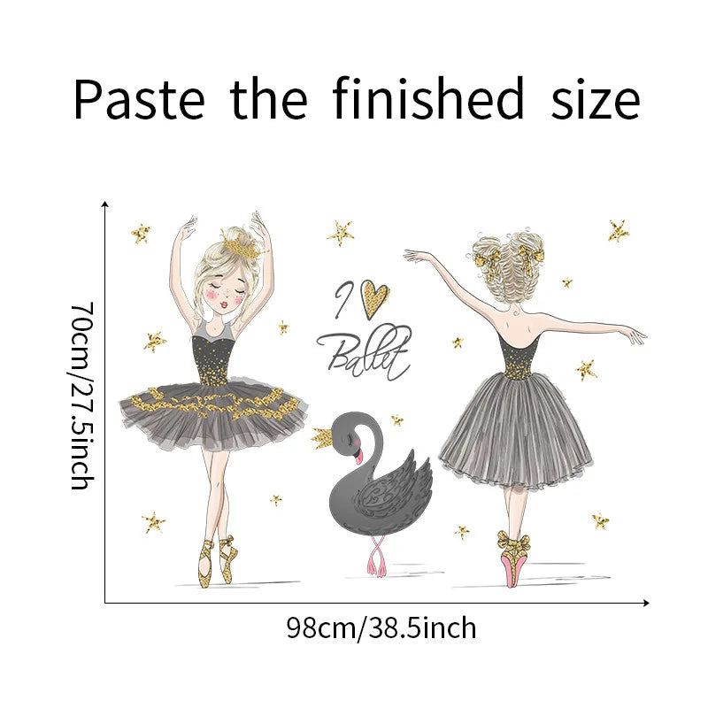 Ballet Girl Vinyl Child Wall Stickers For Baby Kids Room Decoration Adhesive Wallpaper Bedroom Accessories Room Decor Wall Art