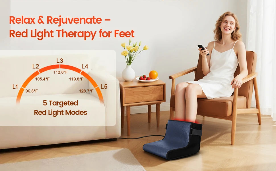 Deep Heating Red Light Foot Wrap 606 LEDs 660nm 850nm Adjustable Body Care Accessory for Foot Ankle Use
