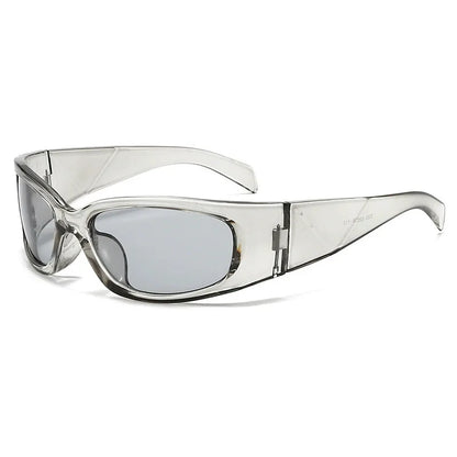 New Y2K Silver Sunglasses Out Future Sense Of Technology Hot Girls Net Red Sun Glasses Women Glasses Trendy Men UV Eyewear