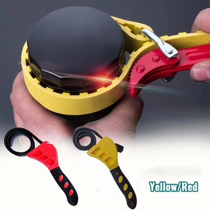 6inch Belt Wrench Oil Filter Puller Strap Spanner Chain Wrench Strap Opener, Adjustable Disassembly Tool Opener Tool