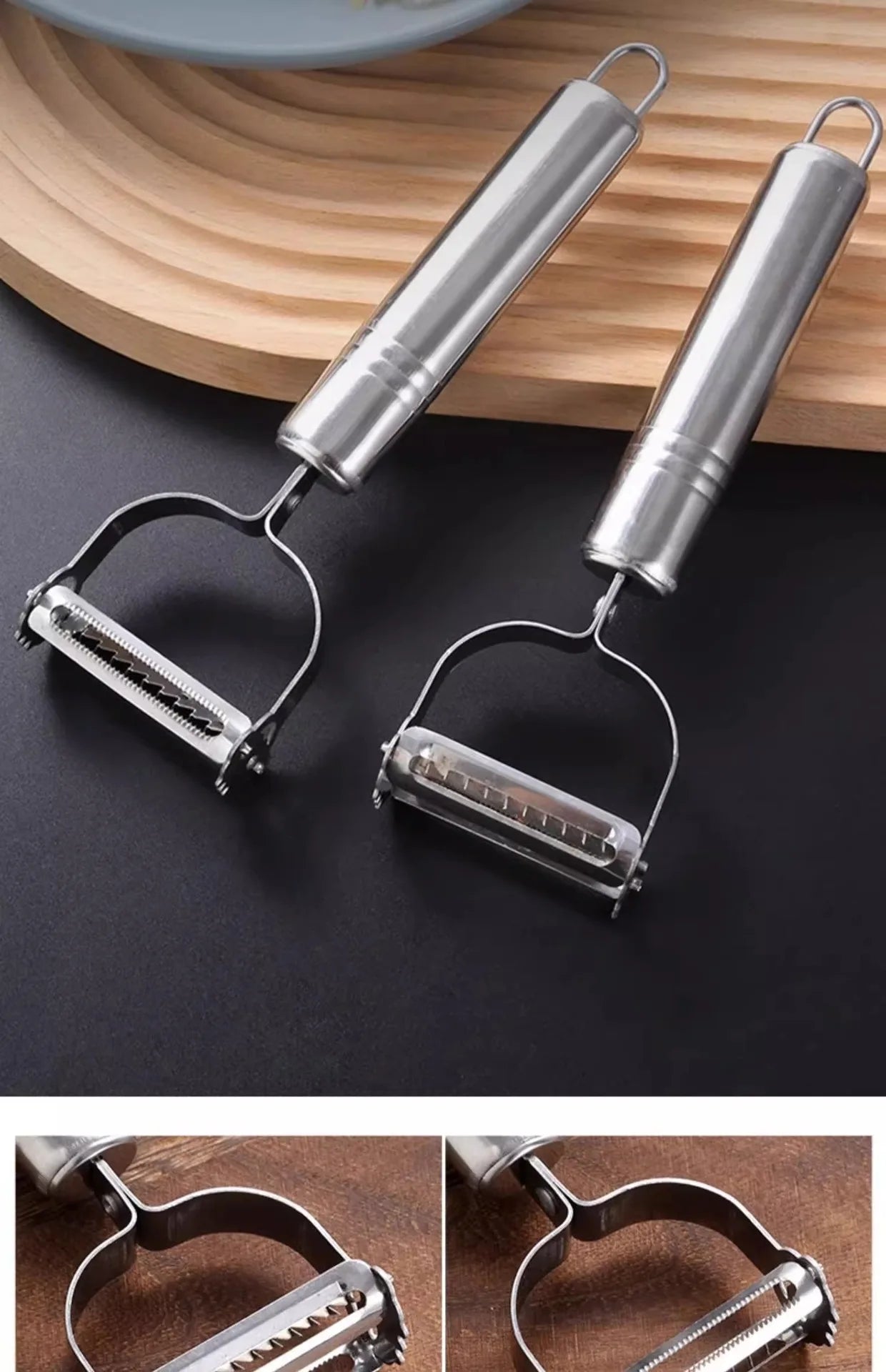 Stainless Steel 3-in-1 Peeler Grater Household Kitchen Multifunctional Double head Peeling Knife Fruit and Vegetable Melon