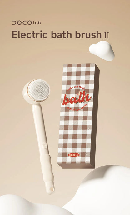 DOCO Electric Shower Brush Foot trimmer Multi functional Back Rubbing Massage Body Rubbing Towel Long handled Back Brushing Tool