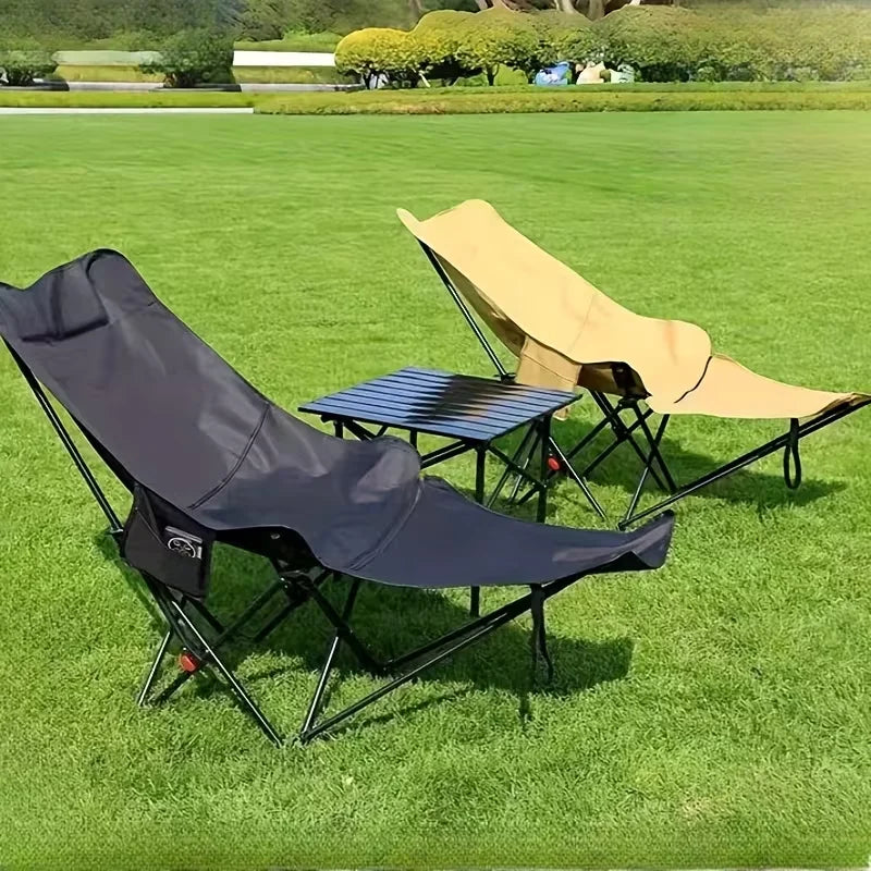 300-Pound Heavy-Duty Foldable Beach Chair with Adjustable Height and Crossed Backrest - Portable Outdoor Chair for Camping, Fish