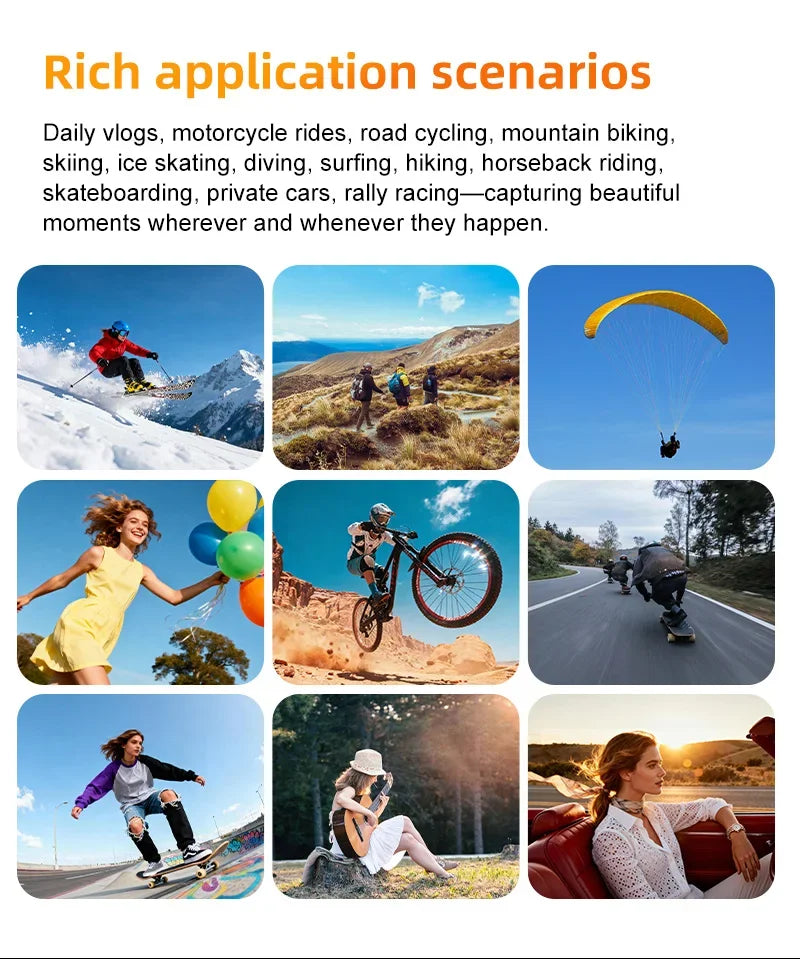 4K Vlog Action Camera 330° Face Tracking 18x Zoom 2400mAh Battery Gimbal Stabilizer 1.72 Inch Touch Screen WiFi Sports Cam