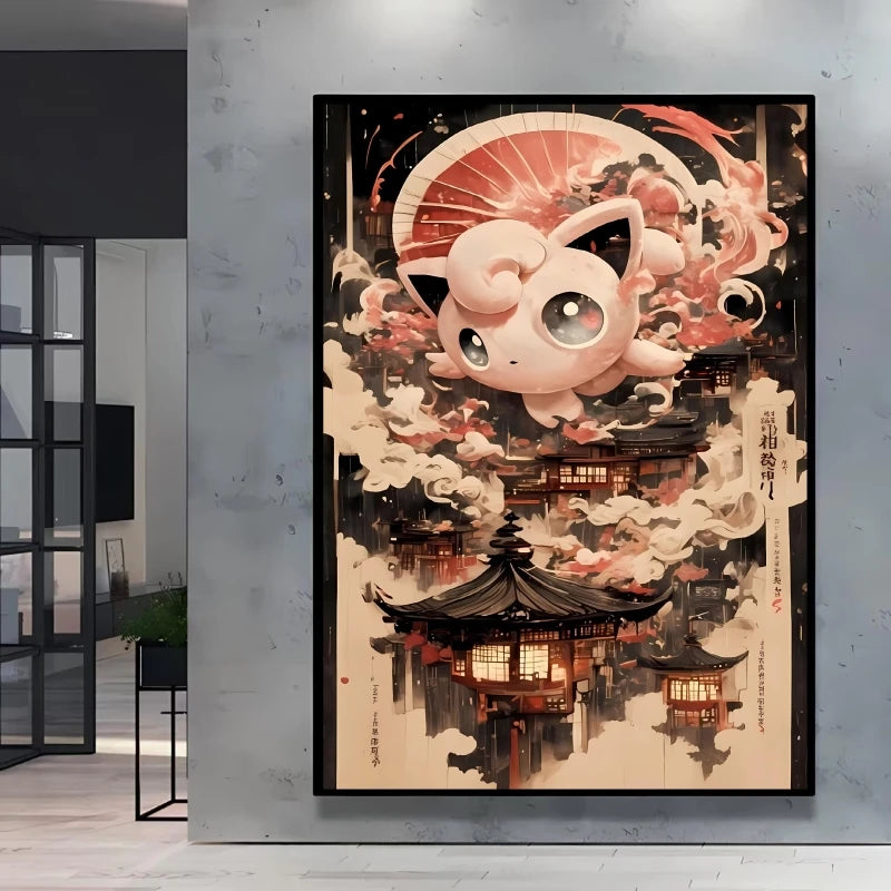 High Quality Pokemon Arcanine Pikachu Wall Painting with Unique Designs and Gorgeous Colors Adding A Touch of Brightness To Wall