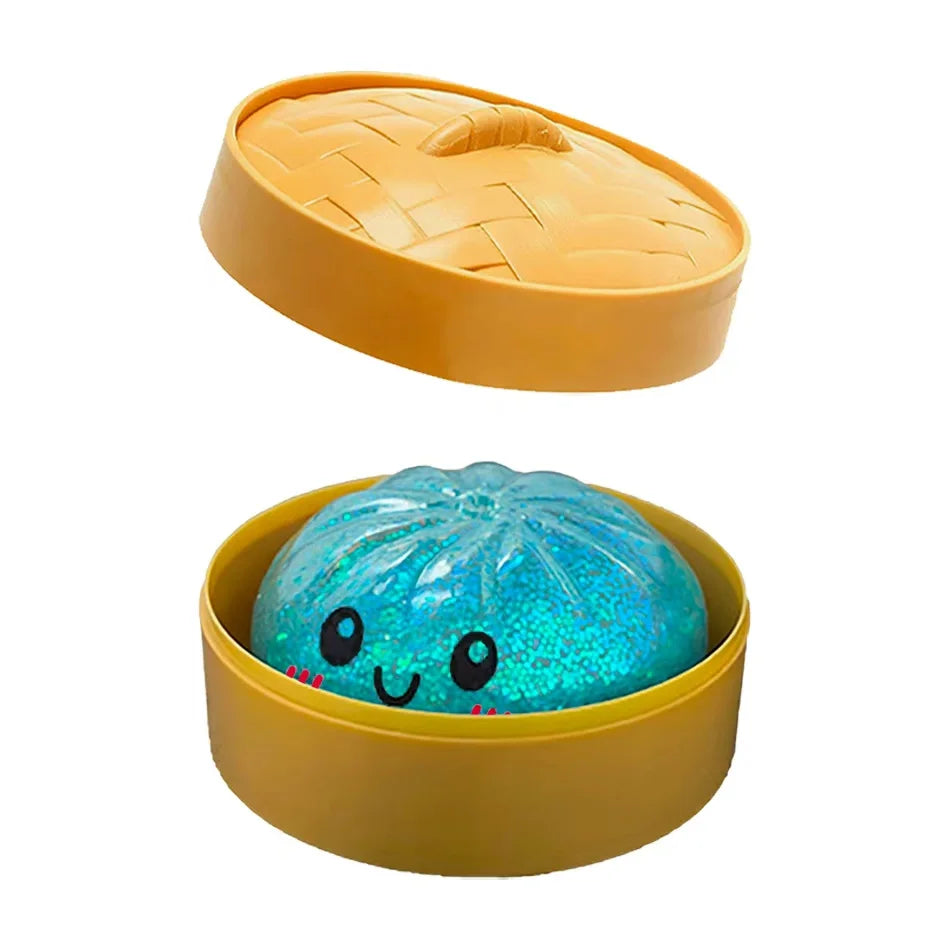 Glitter dumpling squishies Glitter Dumpling Squishy with Box Dumplings Sensory Dumpling Pressure Toy for Stress Relief