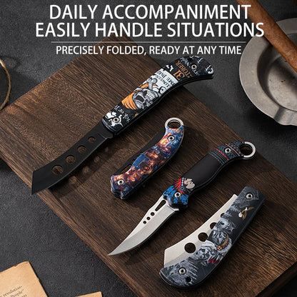 Pocket Portable Mini Folding Knife Stainless Steel Self-defense EDC Multi-purpose Camping Camp tools Halloween style
