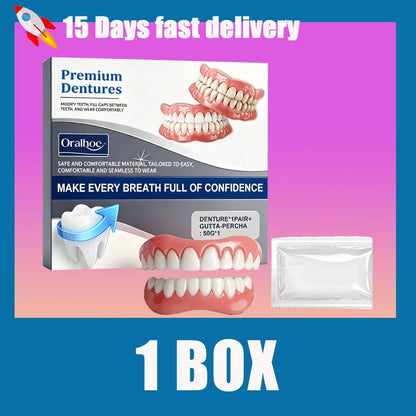 Premium Adjustable Denture Grooming Kit, Easy Daily Teeth Maintenance for Healthy, Beautiful Relaxed Smiles