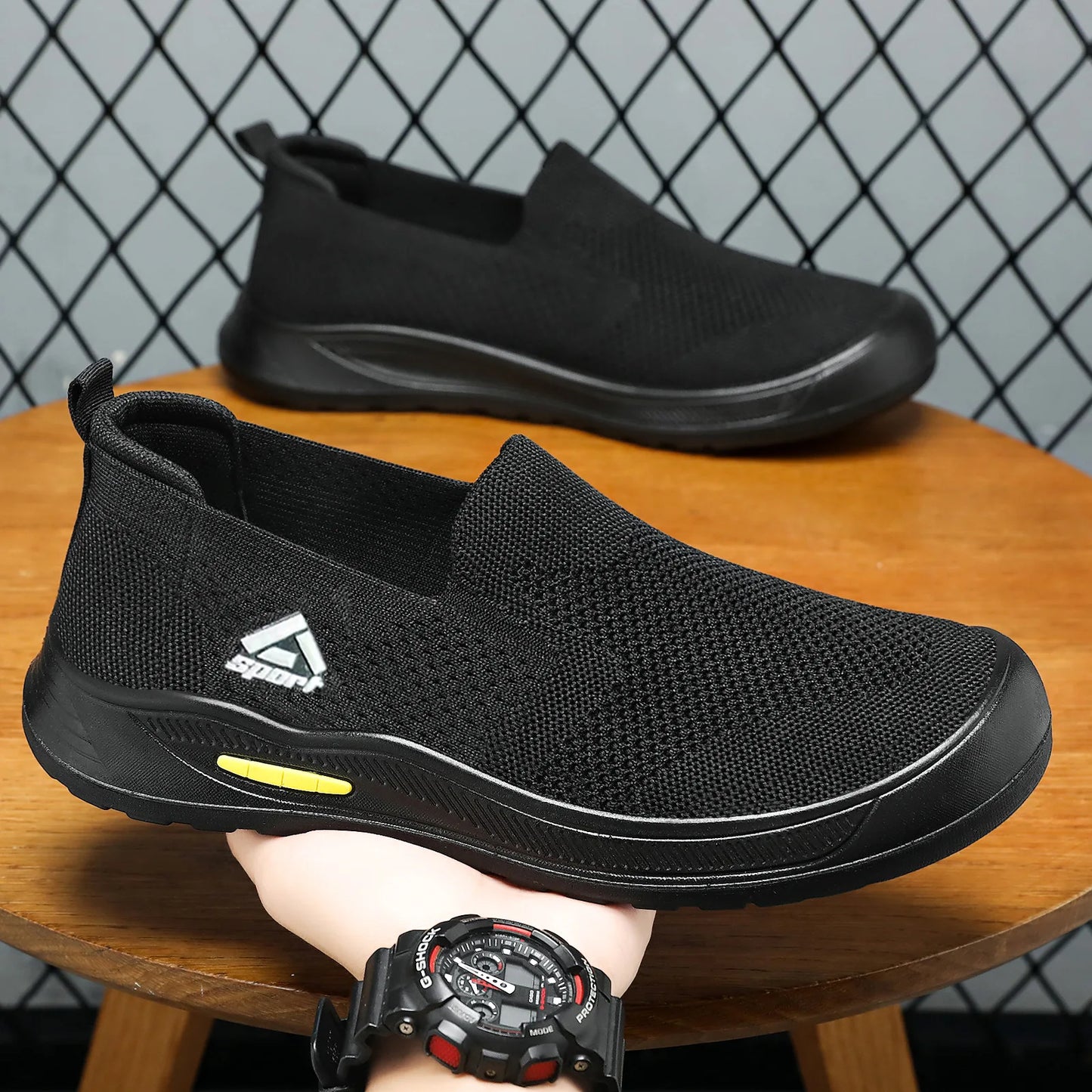 Men's Breathable Mesh Canvas Slip-On Shoes Anti-Odor Lightweight Soft Sole Casual Loafers Male Sneakers Summer cotton shoes