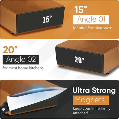 Niiruo Rolling Knife Sharpener Double Sided Diamond Sharpening Stone 15_20° Degree Magnetic Angle Roller Sharpening for Kitchen