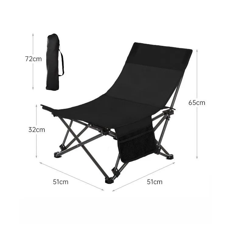 Outdoor Folding Lounge Chair Portable Office Chair Stool Adjustable Camping Fishing Leisure Chair Lunch Break Back Moon Chair