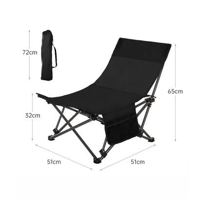 Outdoor Folding Lounge Chair Portable Office Chair Stool Adjustable Camping Fishing Leisure Chair Lunch Break Back Moon Chair