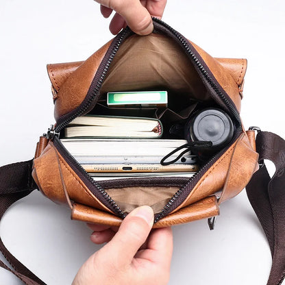 Brand Men Shoulder Bag for 9.7" iPad Men PU Leather Flaps Men's Crossbody Bags Business Flap Male Solid Messenger Bag Travel Bag