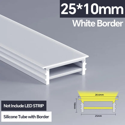 1M-10M LED Neon Rope Tube Soft Silicone Diffuser Channel Black/White Flexible Ribbon Strip Light for Recessed Channel