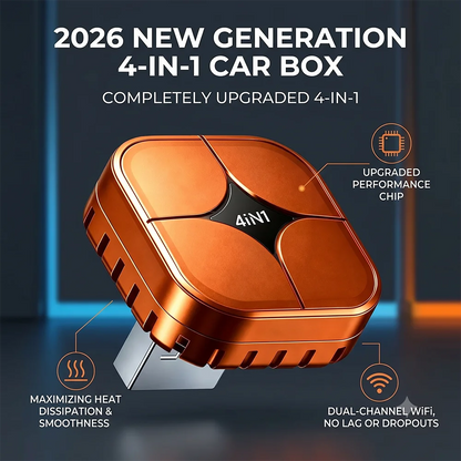2026 4in1 New Upgrade Carplay Adapter Wireless Android Auto Mirror Link Smart MiNi AI Box USB Plug and Play Auto Connect WiFi