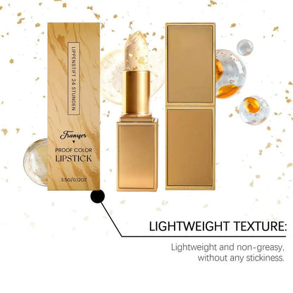 Gold Crystal PH Color Changing Lipstick Hyaluronic Acid Moisturizing Lip Balm Fade Lip Line Relieve Dryness Non Greasy Lip Gloss