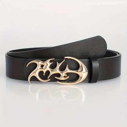 Punk Waist Belt with Geometric Alloy Needle Buckle, Stylish Men Women Accessory, Strap Suitable for Daily Wear and Gift Giving