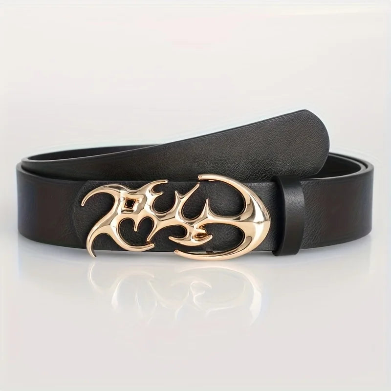 Punk Waist Belt with Geometric Alloy Needle Buckle, Stylish Men Women Accessory, Strap Suitable for Daily Wear and Gift Giving