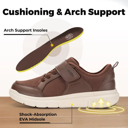 FitVille Wide Toe Box Diabetic Walking Shoes For Men Lightweight Non-Slip Breathable Casual Shoe For Swollen Feet Outdoor