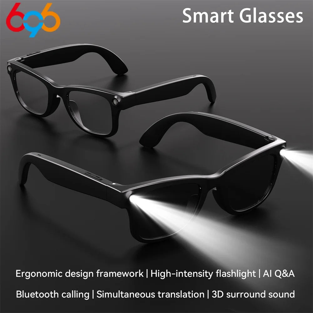 HD Camera Smart Glasses For Women Men Simultaneous Translation Eyewear Flashlight Audio And Video Recording Eyeglasses Music