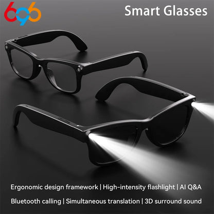 HD Camera Smart Glasses For Women Men Simultaneous Translation Eyewear Flashlight Audio And Video Recording Eyeglasses Music