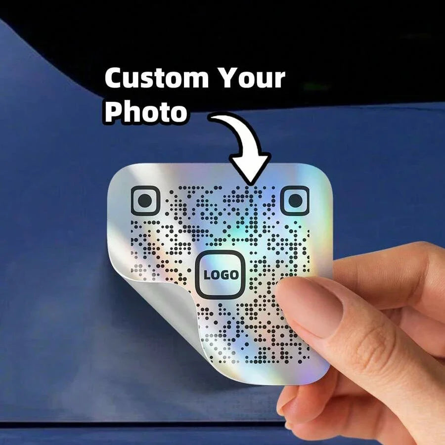 35/60PCS Personalized QR Code Stickers Upload Your Exclusive QR Code LOGO Images and Text Suitable for Weddings Birthday Parties