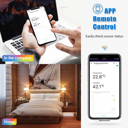 Zigbee Temperature Humidity Sensor Indoor Thermometer Hygrometer Meter Battery Powered Ewelink APP Control For Alexa Google