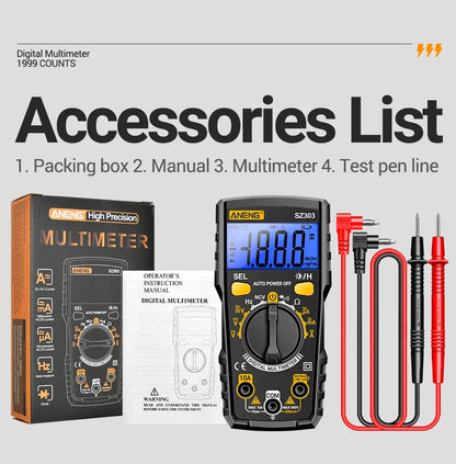 ANENG Digital Multimeter Professional Tester SZ303 AC/DC Voltage Resistance High Precision Professional Electrical Detection Too
