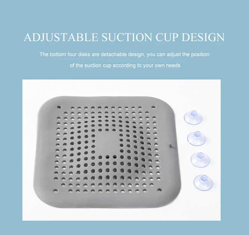 Silicone Sink Strainer, Shower Drain Plug Hair Catcher, Bathtub Kitchen Sink Filter Screen Bathroom Accessories